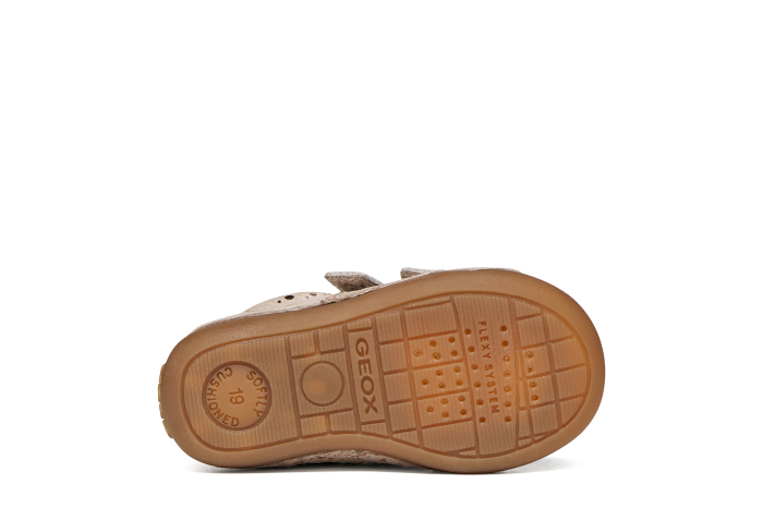 Pantofi primii pași Geox Tutim fete bej din piele B9440B 007NF C5004 [7]