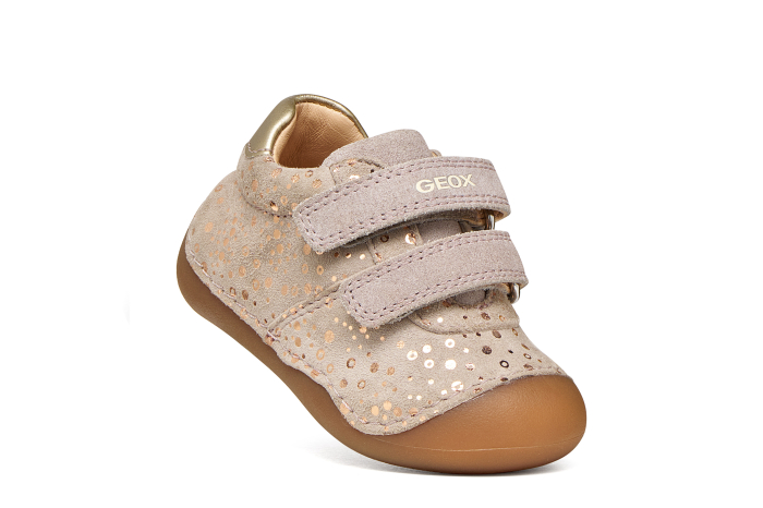 Pantofi primii pași Geox Tutim fete bej din piele B9440B 007NF C5004 [5]