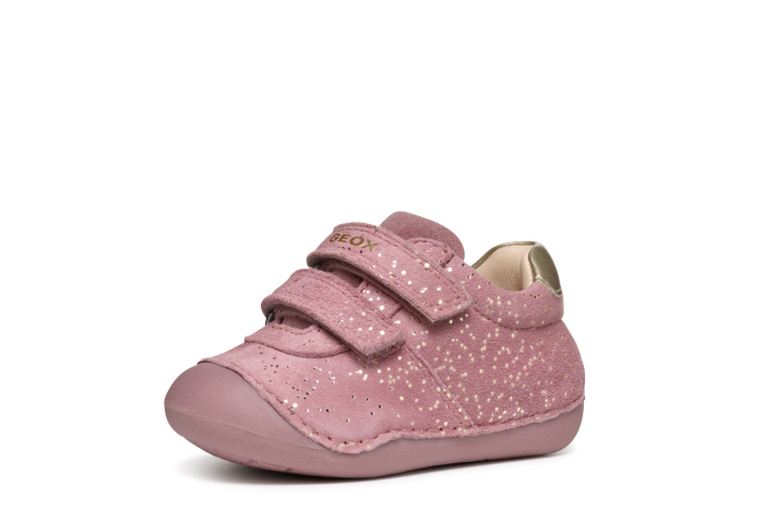 Pantofi Geox Tutim fete roz-platină din piele pentru primii pași B9440B 007NF C8233 [3]