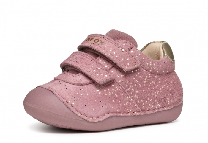 Pantofii copii mici Geox Tutim pentru baieti velcro piele naturală respirabili b164nc 03285 c6627, Whisky [1]