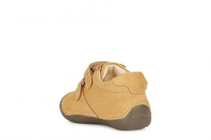 Pantofii copii mici Geox Tutim pentru baieti velcro piele naturală respirabili b164nc 03285 c6627, Whisky [2]