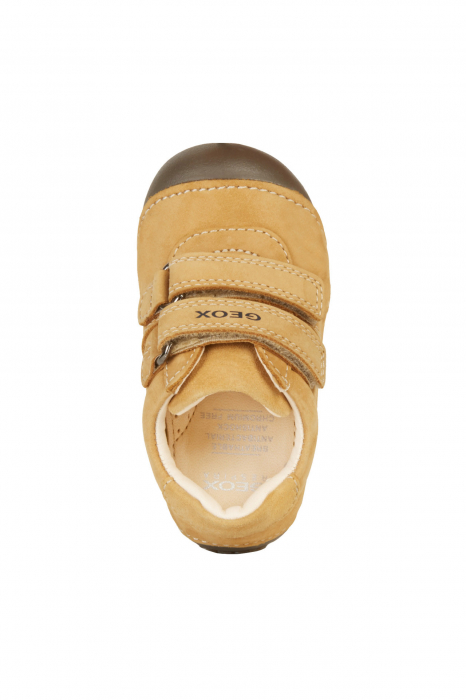 Pantofii copii mici Geox Tutim pentru baieti velcro piele naturală respirabili b164nc 03285 c6627, Whisky [4]