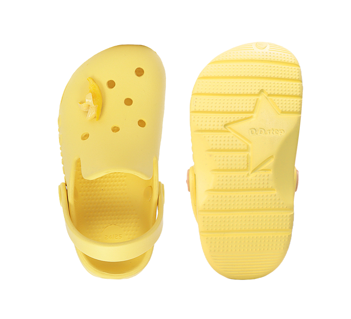 Papuci de plaja din cauciuc unisex  galbeni  J109-61442, stil crocsDD Step [6]
