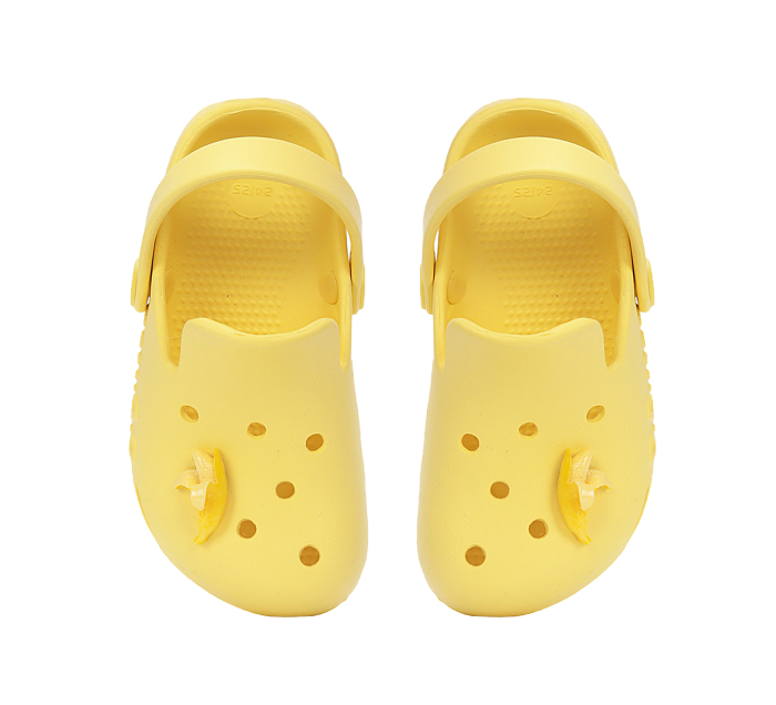 Papuci de plaja din cauciuc unisex  galbeni  J109-61442, stil crocsDD Step [5]