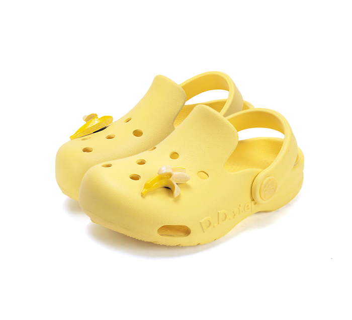 Papuci de plaja din cauciuc unisex  galbeni  J109-61442, stil crocsDD Step [3]