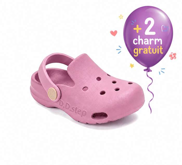 Papuci de plaja din cauciuc pentru fete, lila J109-61347F, stil crocsDD Step [2]