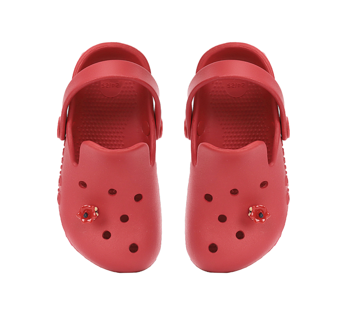 Papuci de plaja din cauciuc pentru fete, rosii J109-61546, stil crocsDD Step [2]
