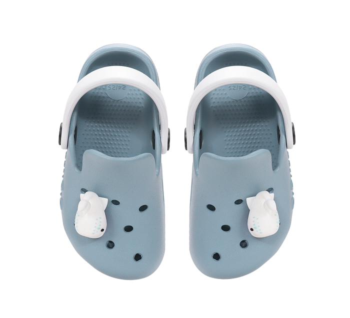 Papuci de plaja din cauciuc pentru baieti J109-61142 albastri cu balena  , stil crocsDD Step [2]