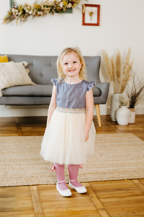 Rochie tulle crem [4]