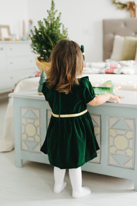 Rochie catifea verde TinTin Shop [4]