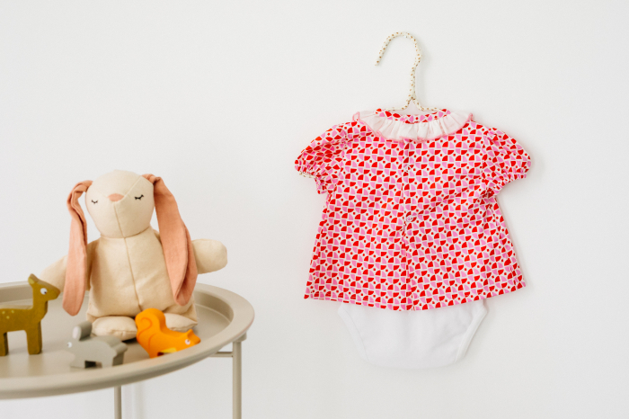 Body rochita pentru fete, rosu cu roz, TinTin Shop [3]