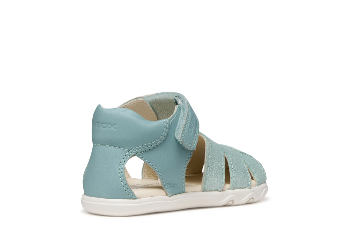 Sandale barefoot Geox primii pași piele naturală B656QA 40CR85 C4070 sidefate pentru fete [3]