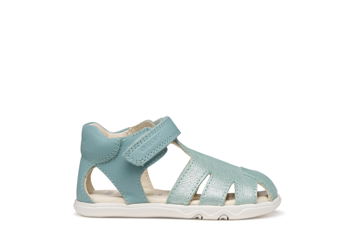 Sandale barefoot Geox primii pași piele naturală B656QA 40CR85 C4070 sidefate pentru fete [6]