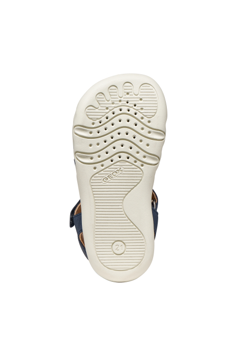 Sandale barefoot Geox primii pași piele naturală  B656PC 000CL C4002 albastru inchis pentru baieti [5]