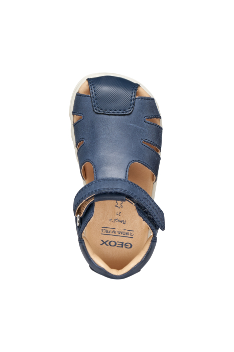 Sandale barefoot Geox primii pași piele naturală  B656PC 000CL C4002 albastru inchis pentru baieti [4]
