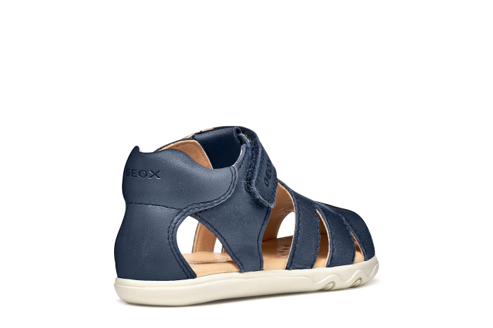 Sandale barefoot Geox primii pași piele naturală  B656PC 000CL C4002 albastru inchis pentru baieti [3]