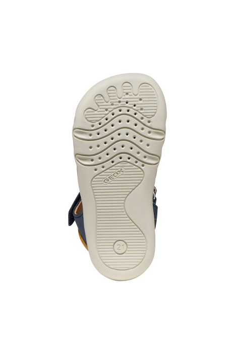 Sandale barefoot Geox primii pași piele naturală B656PC 000CL C0916 albastru cu bleu pentru baieti [5]