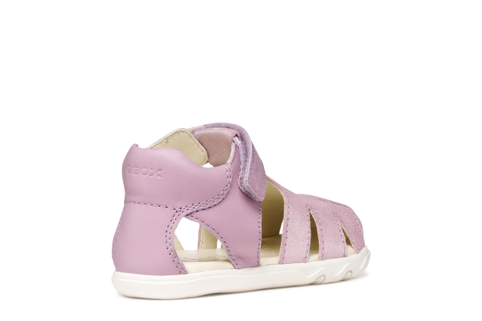 Sandale barefoot Geox primii pași piele naturală B656QA 0CR85 C8020 sidefate pentru fete [2]