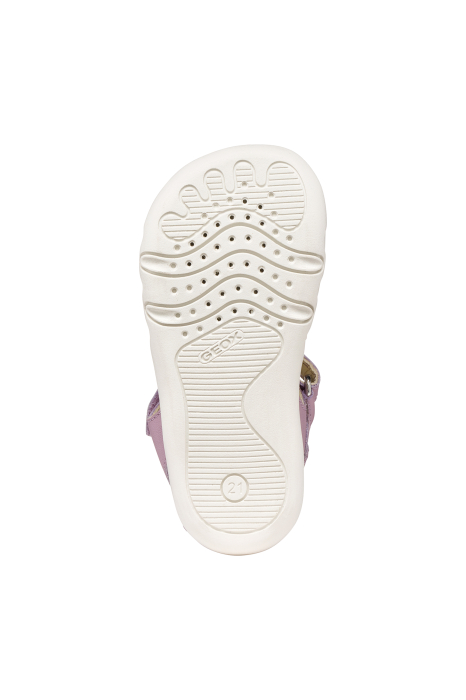 Sandale barefoot Geox primii pași piele naturală B656QA 0CR85 C8020 sidefate pentru fete [3]