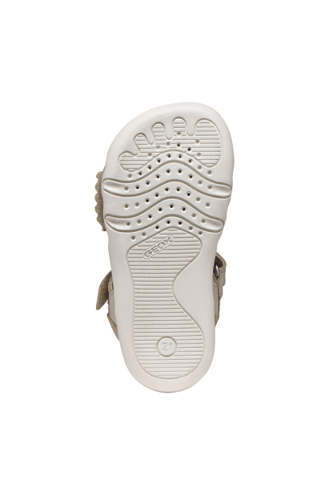 Sandale barefoot Geox primii pași piele naturală  B656QB 000CR C5000 ivoire sidefate pentru fete [5]