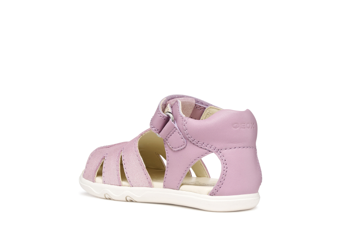 Sandale barefoot Geox primii pași piele naturală B656QA 0CR85 C8020 sidefate pentru fete [5]