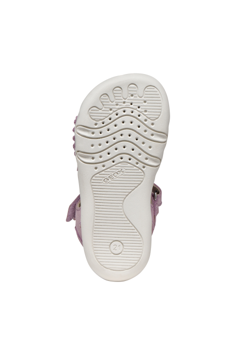 Sandale barefoot Geox primii pași piele naturală B656QB 000CR C8020 lila sidefate pentru fete [5]