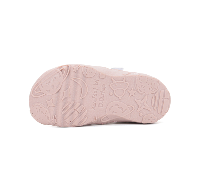 Sandale decupate barefoot DD Step primii pași piele naturală H077-61288C roz baby pentru fetițe [5]