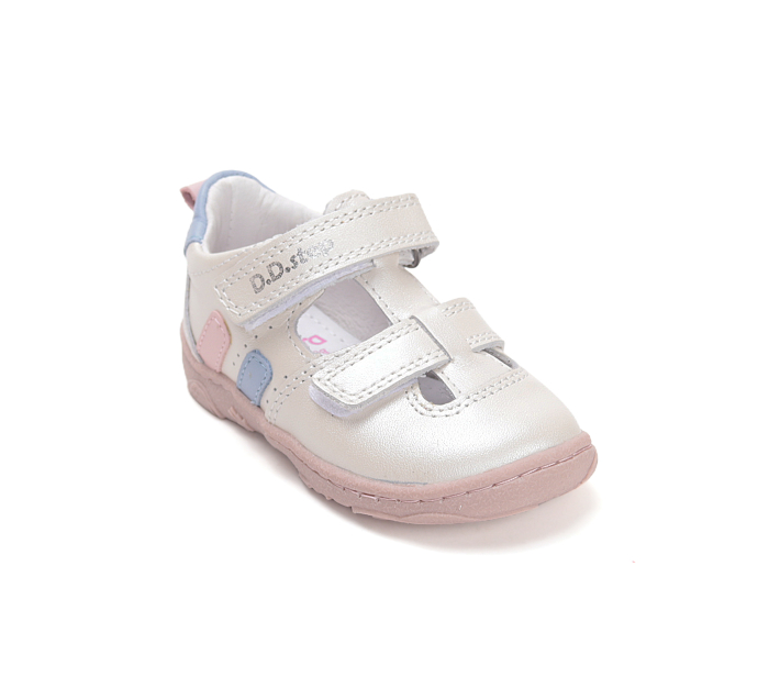 Sandale decupate barefoot DD Step primii pași piele naturală H077-61288C roz baby pentru fetițe [7]