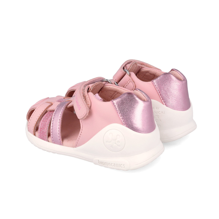 Sandale 262150-A032 din piele naturala, flexibile, pentru fete in culoarea roz, cu calcai intarit [2]