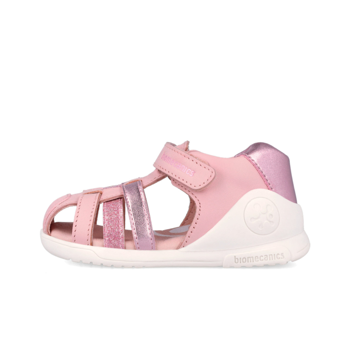 Sandale 262150-A032 din piele naturala, flexibile, pentru fete in culoarea roz, cu calcai intarit [4]