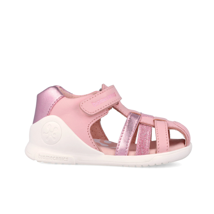 Sandale 262150-A032 din piele naturala, flexibile, pentru fete in culoarea roz, cu calcai intarit [5]