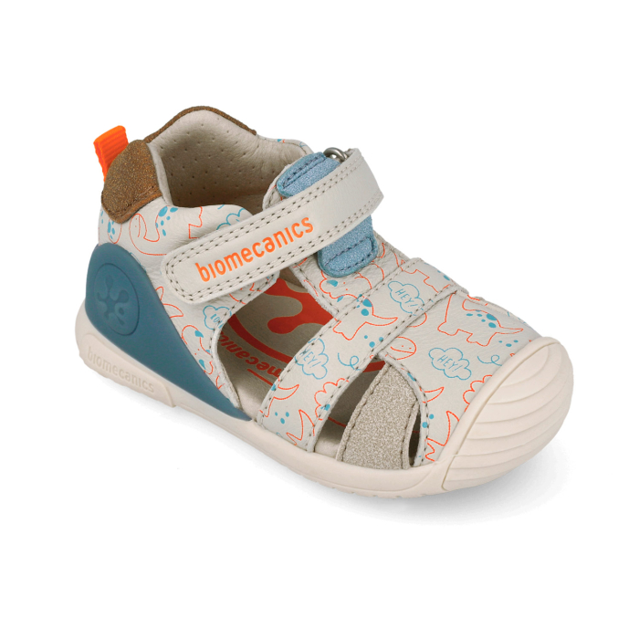 Sandale 262125-B695 din piele naturala, flexibile pentru baieti in culoarea crem [3]