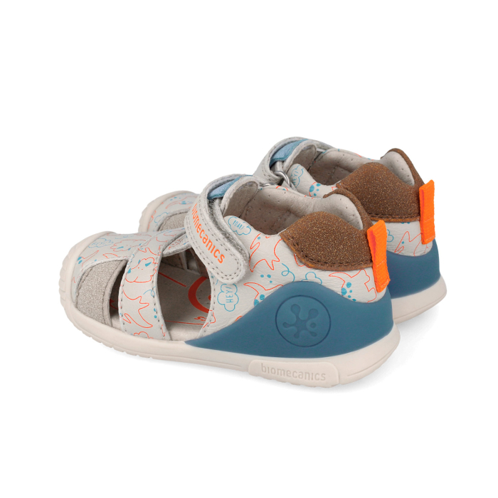 Sandale 262125-B695 din piele naturala, flexibile pentru baieti in culoarea crem [2]