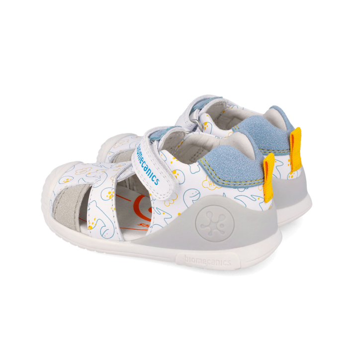 Sandale 262125-C050 din piele naturala, flexibile pentru baieti in culoarea alb [4]