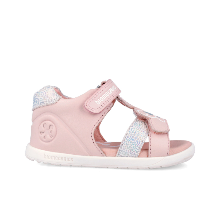 Sandale Barefoot 262162-A779 din piele naturala, flexibile, pentru fete in culoarea roz, cu calcai intarit si inchidere peste degete [6]