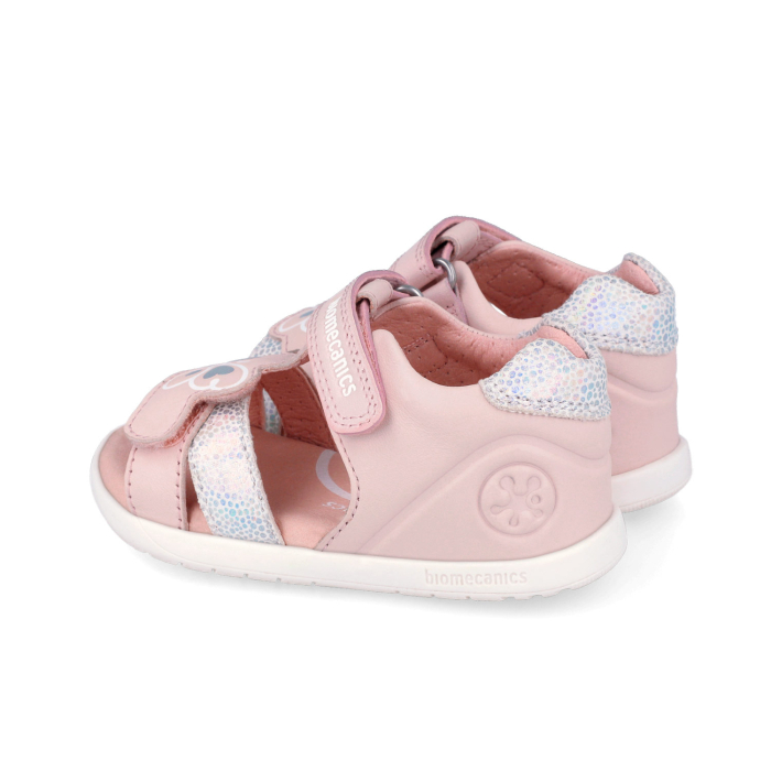 Sandale Barefoot 262162-A779 din piele naturala, flexibile, pentru fete in culoarea roz, cu calcai intarit si inchidere peste degete [2]