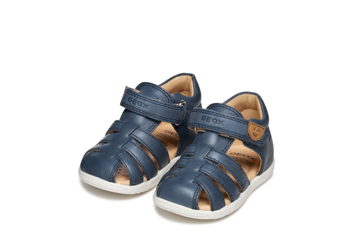 Sandale Geox primii pași piele naturală B Sandal Macchia B254VA 000CL C4002 bleumarin pentru baieti [2]