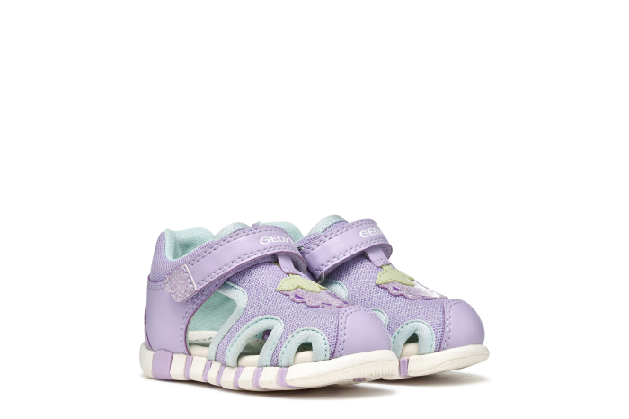 Sandale Geox primii pași B Sandal Strawberry B6517B lila cu căpșunel pentru fetițe [2]