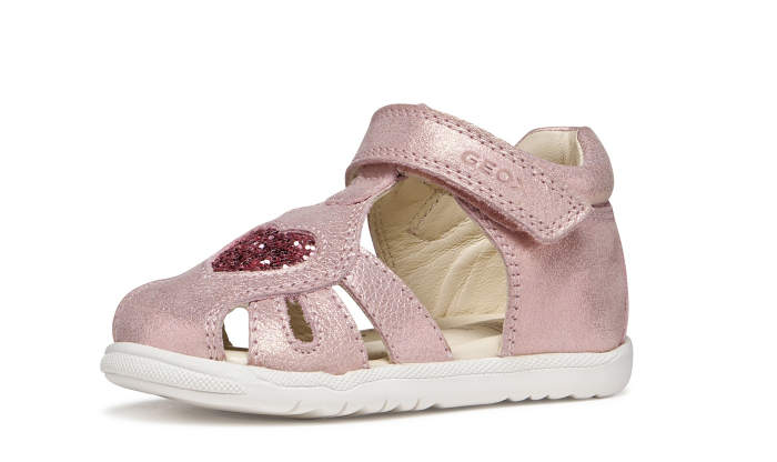 Sandale Geox primii pași piele naturală B Sandal Macchia Gir B654WA roz pentru fetițe [8]