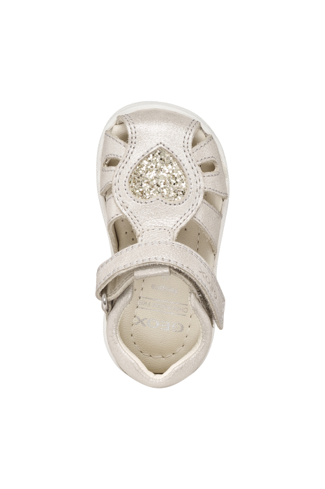 Sandale Geox primii pași piele naturală B Sandal Macchia Gir B654WA 0MAEW C0262  cremz pentru fetițe [7]