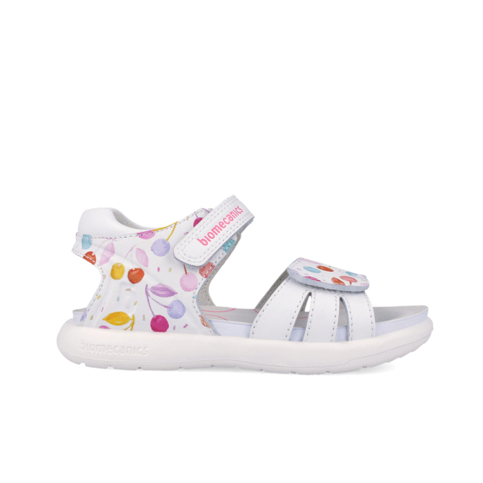 Sandale piele naturala pentru pentru fete 262205-A050 deschise, albe cu cirese [5]