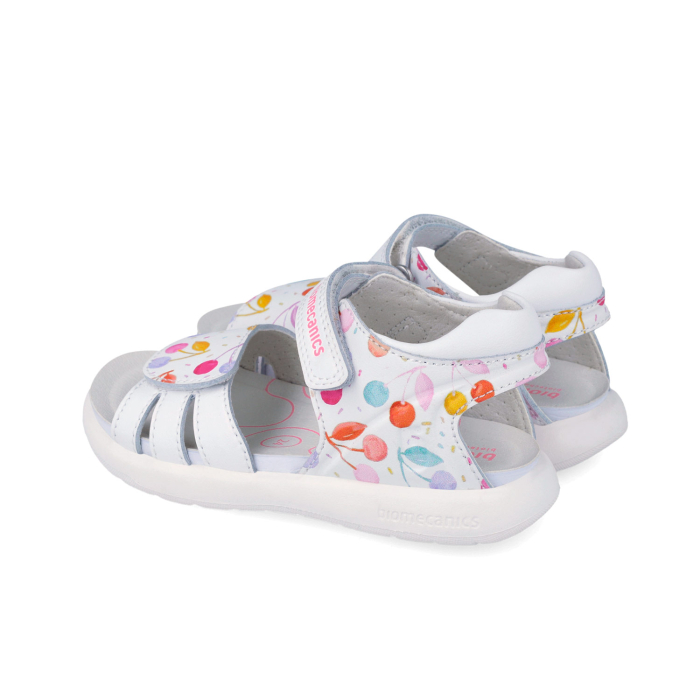 Sandale piele naturala pentru pentru fete 262205-A050 deschise, albe cu cirese [2]