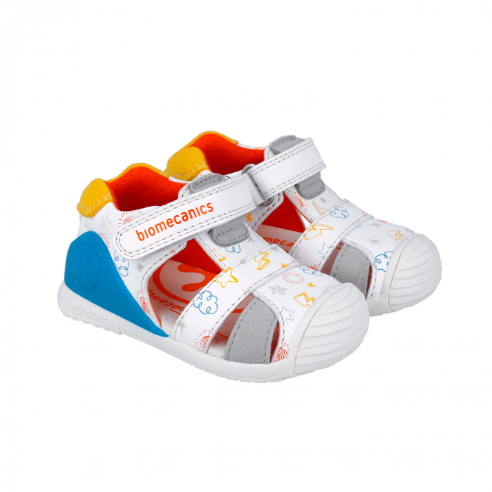 Sandale Primii Pasi Biomecanics 252116-C835 Blanco y Yema [3]