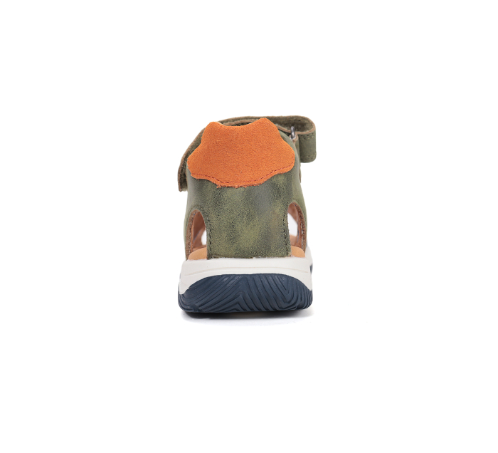 Sandale din piele naturala, flexibile pentru primii pasi G103-61935A in culoarea albastru cu verde pentru baieti [3]
