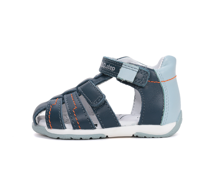 Sandale din piele naturala, flexibile pentru primii pasi G111-61843B in culoarea albastru pentru baieti [3]