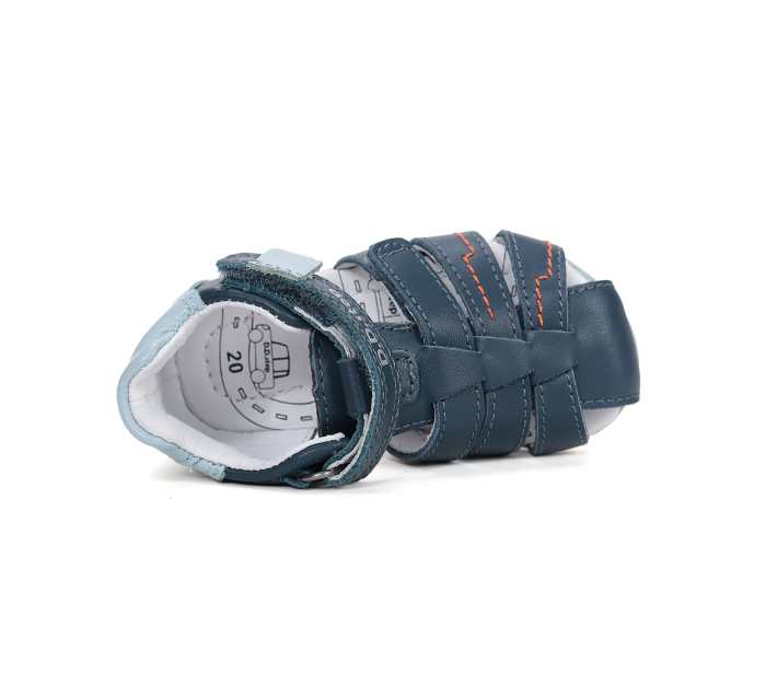 Sandale din piele naturala, flexibile pentru primii pasi G111-61843B in culoarea albastru pentru baieti [6]