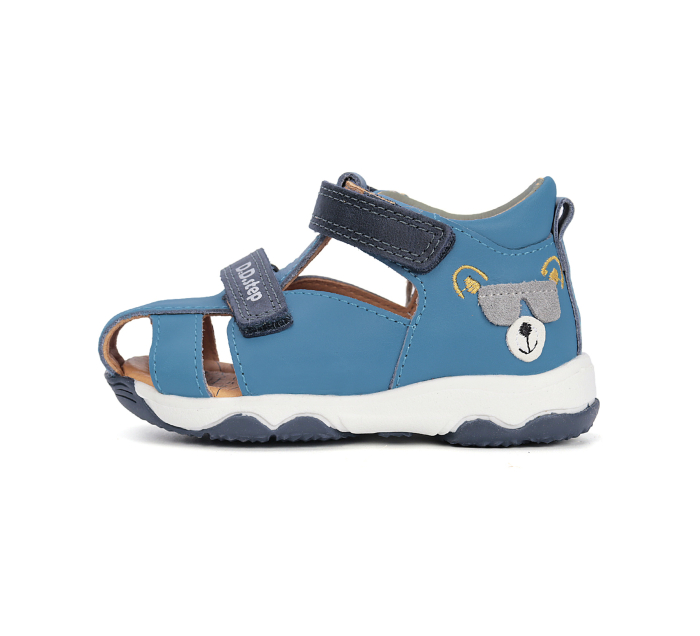 Sandale flexibile din piele naturala, inchise, albastre G064-61909B pentru baieti [2]