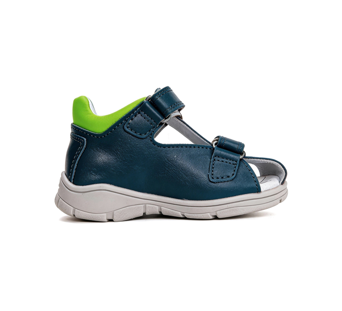 Sandale Supinate din piele naturala, pentru baieti, bleumarin, ajustare cu doua barete DA05-6-1925, Ponte [4]
