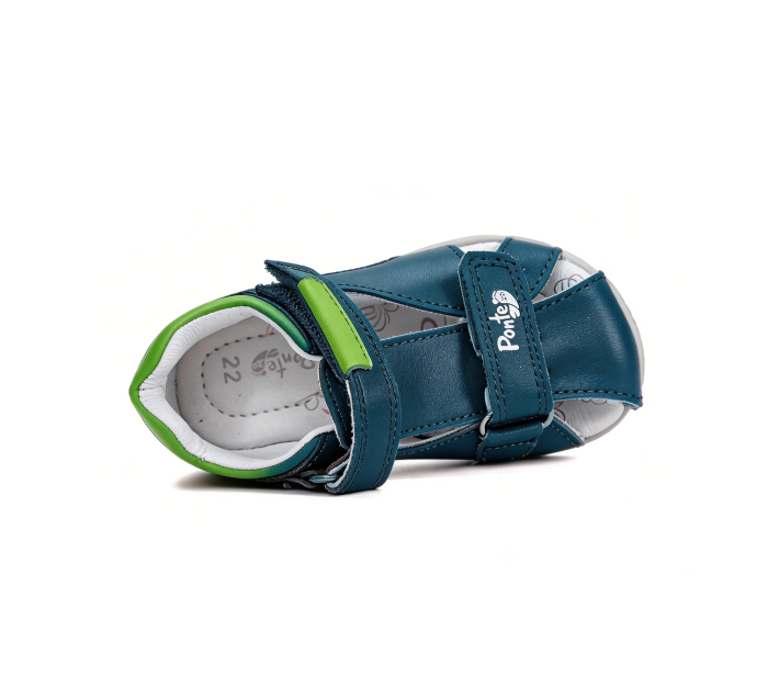 Sandale Supinate din piele naturala, pentru baieti, bleumarin, ajustare cu doua barete DA05-6-1925, Ponte [5]