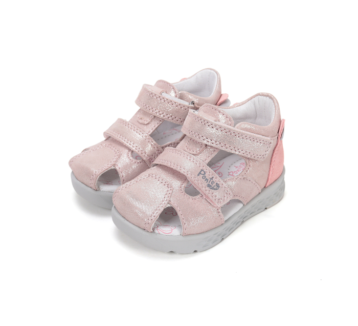 Sandale Supinate din piele naturala, pentru fete, gold, ajustare cu doua barete DA05-6-1256C DD Step Ponte [7]